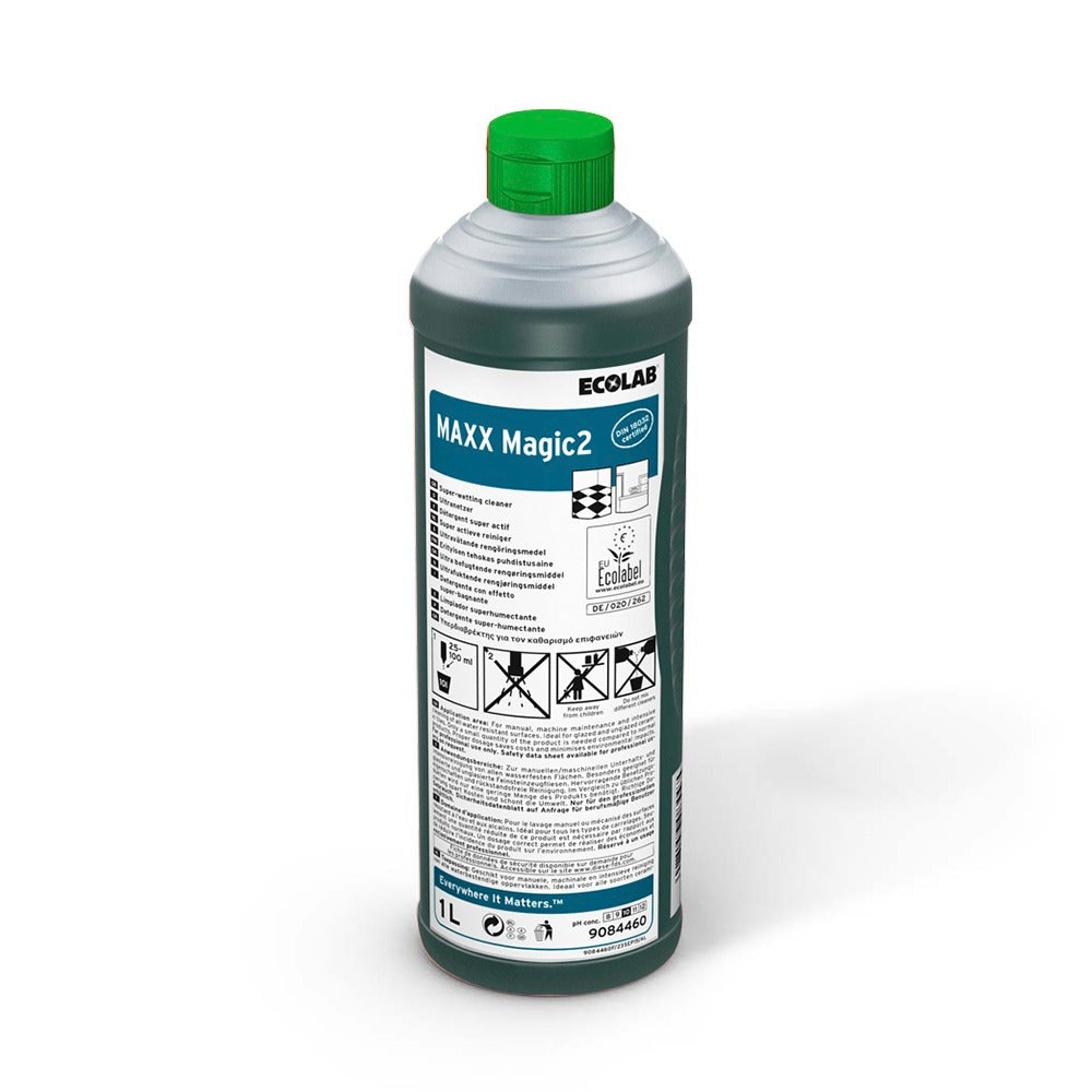 Ecolab Maxx Magic2, detergent concentrat universal, superumectant pentru suprafețe poroase, 1L