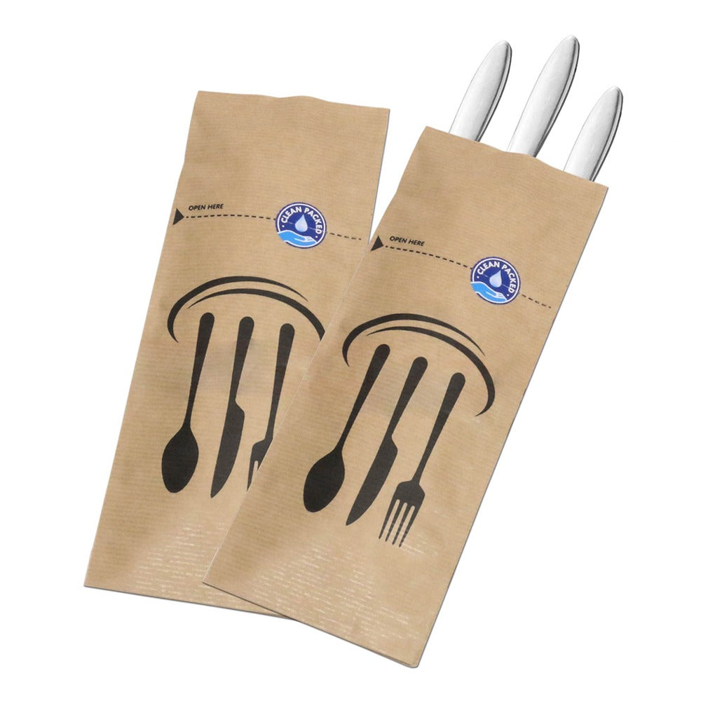 Port tacâm din hârtie cu inchidere autoadezivă, cutlery bags, 26x10cm, 250 bucăți/set