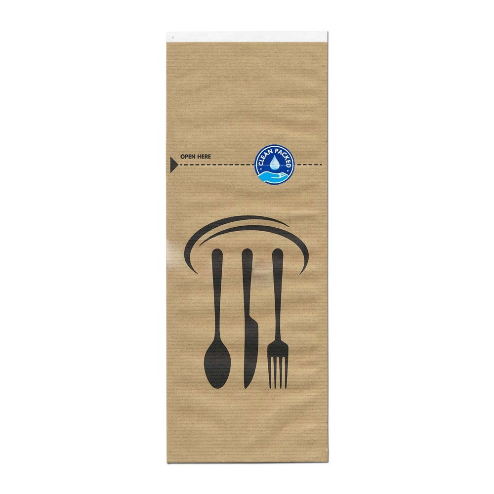 Port tacâm din hârtie cu inchidere autoadezivă, cutlery bags, 26x10cm, 250 bucăți/set
