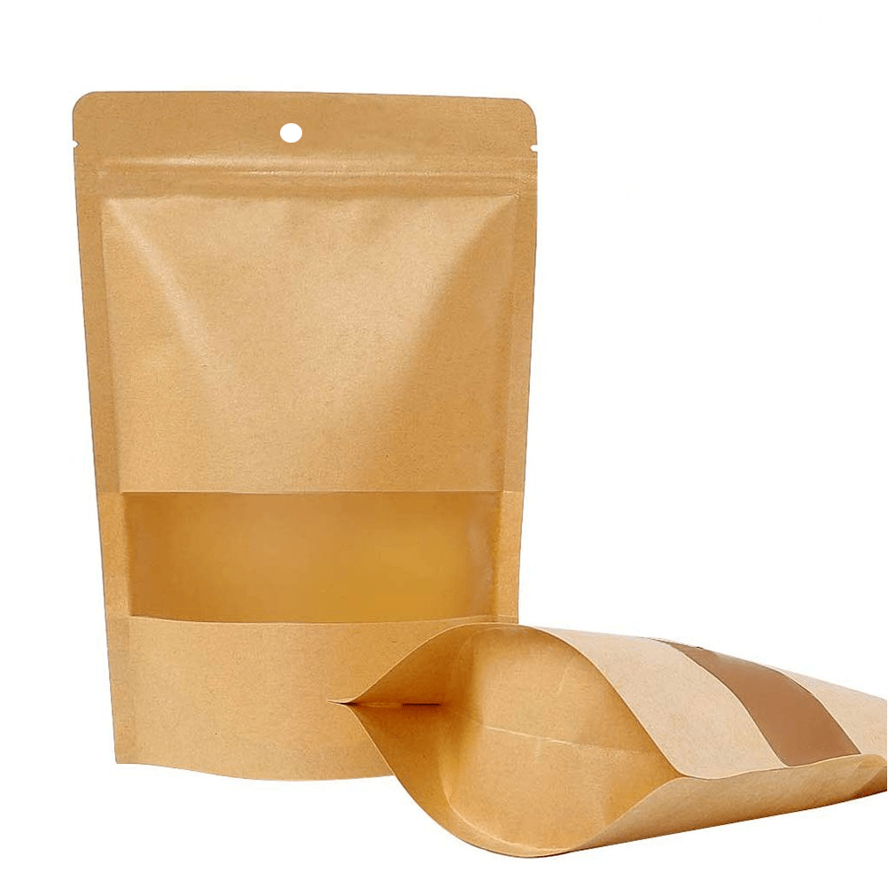 Pungi stand-up cu fereastră și fermoar, 110x185mm, 100 bucăți/set