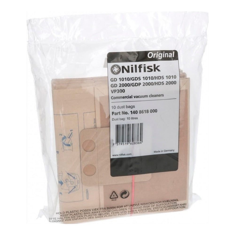 Saci aspirator din hârtie, Nilfisk 1408618000, 10 bucăți/set
