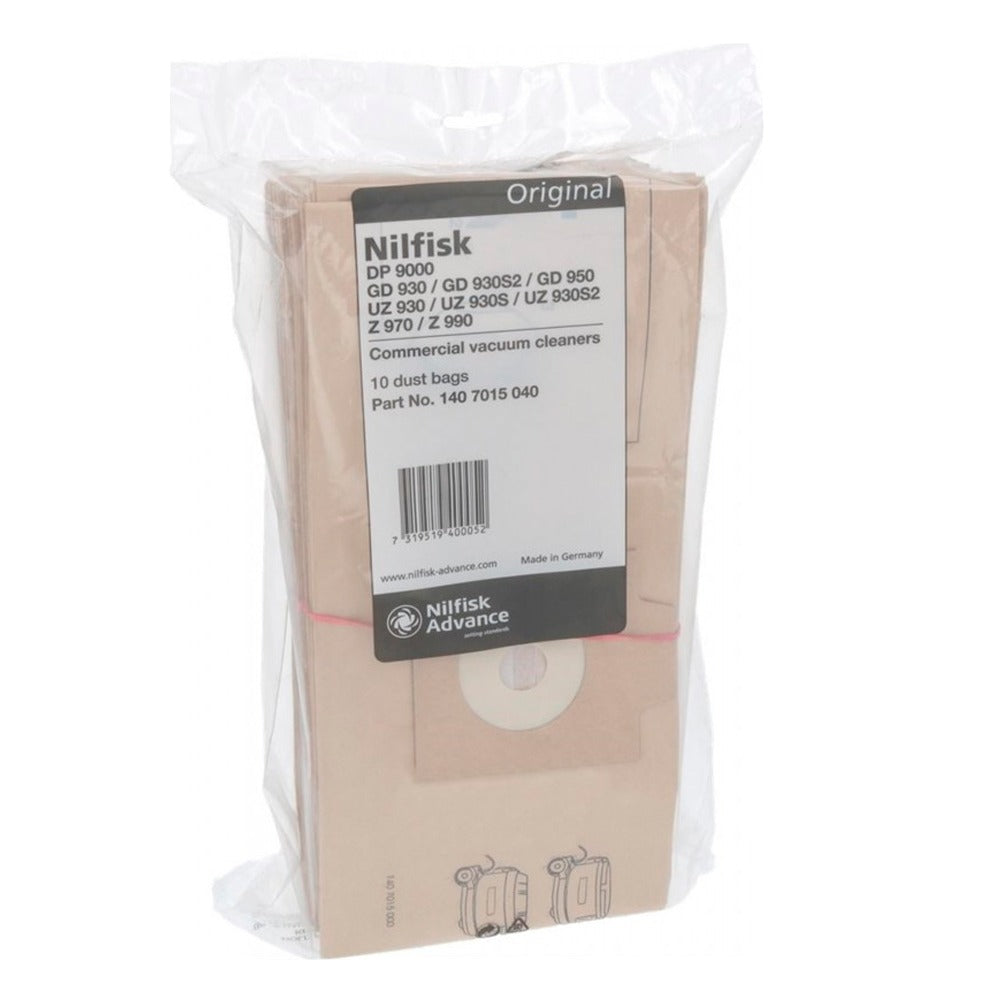 Saci aspirator din hârtie, pentru Nilfisk seria GD, DP, UZ și Z, 10 bucăți/set