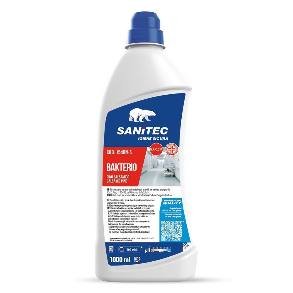 Detergent dezinfectant pentru suprafețe, Sanitec Bakterio, cu aviz biocid MS, 1L
