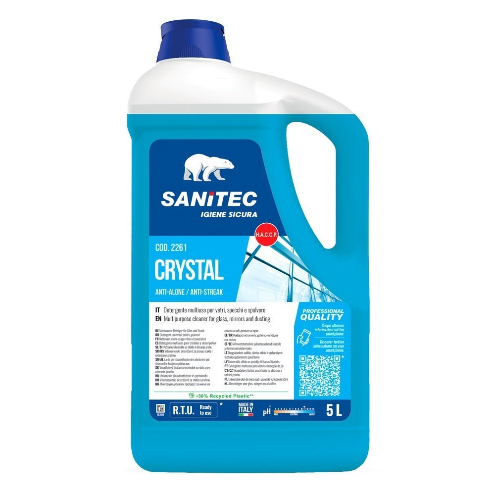 Detergent pentru geamuri și sticlă, Sanitec Crystal, 5L