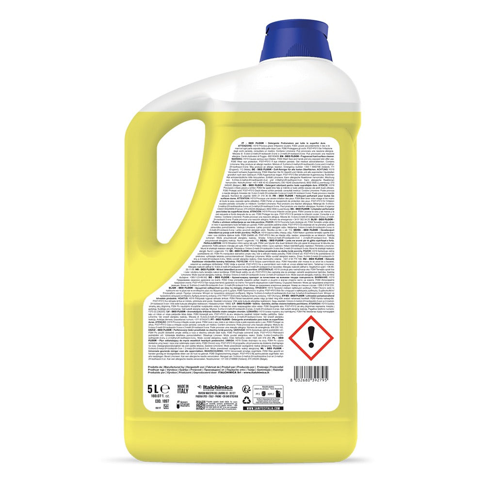 Detergent parfumat pardoseli, Sanitec Deo Floor, cu lămâie, 5L
