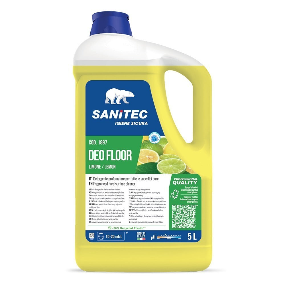 Detergent parfumat pardoseli, Sanitec Deo Floor, cu lămâie, 5L