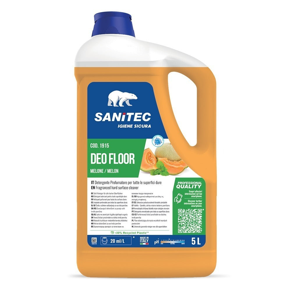 Detergent parfumat pardoseli, Sanitec Deo Floor, cu pepene galben, 5L