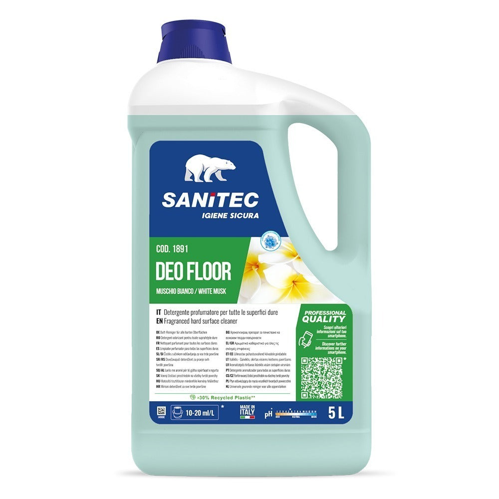 Detergent parfumat pardoseli, Sanitec Deo Floor, cu mosc alb, 5L