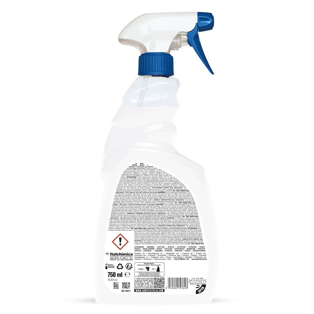 Odorizant ambiental cu parfum de mentă și lămâie, Sanitec Deo Fresh, 750ml