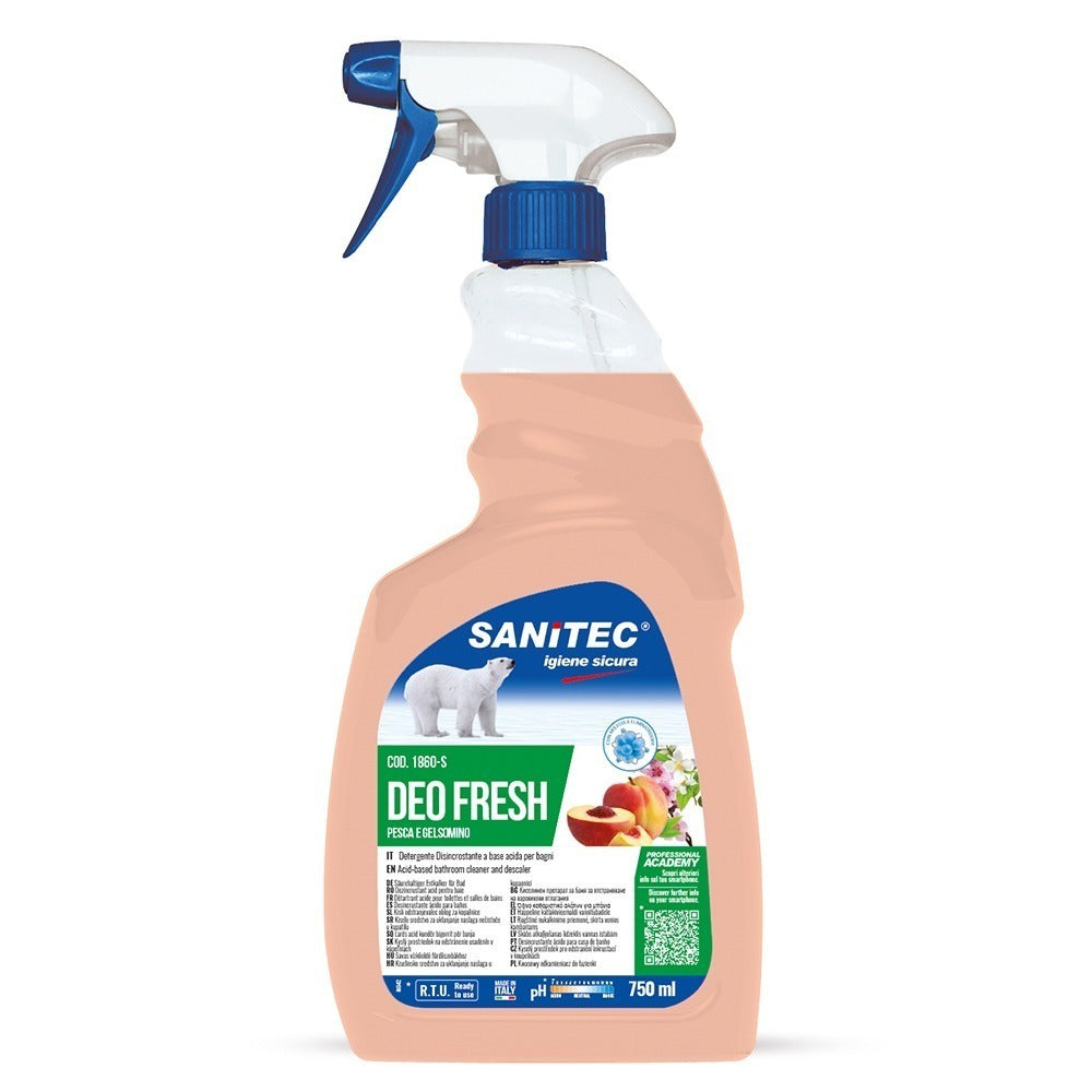 Odorizant ambiental cu parfum de piersică, Sanitec Deo Fresh, 750ml