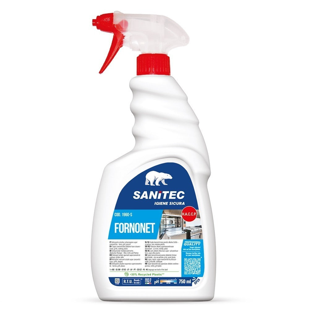 Soluție degresantă spumantă, pentru aragaz, cuptoare, grill, plite, Sanitec Fornonet, 750ml