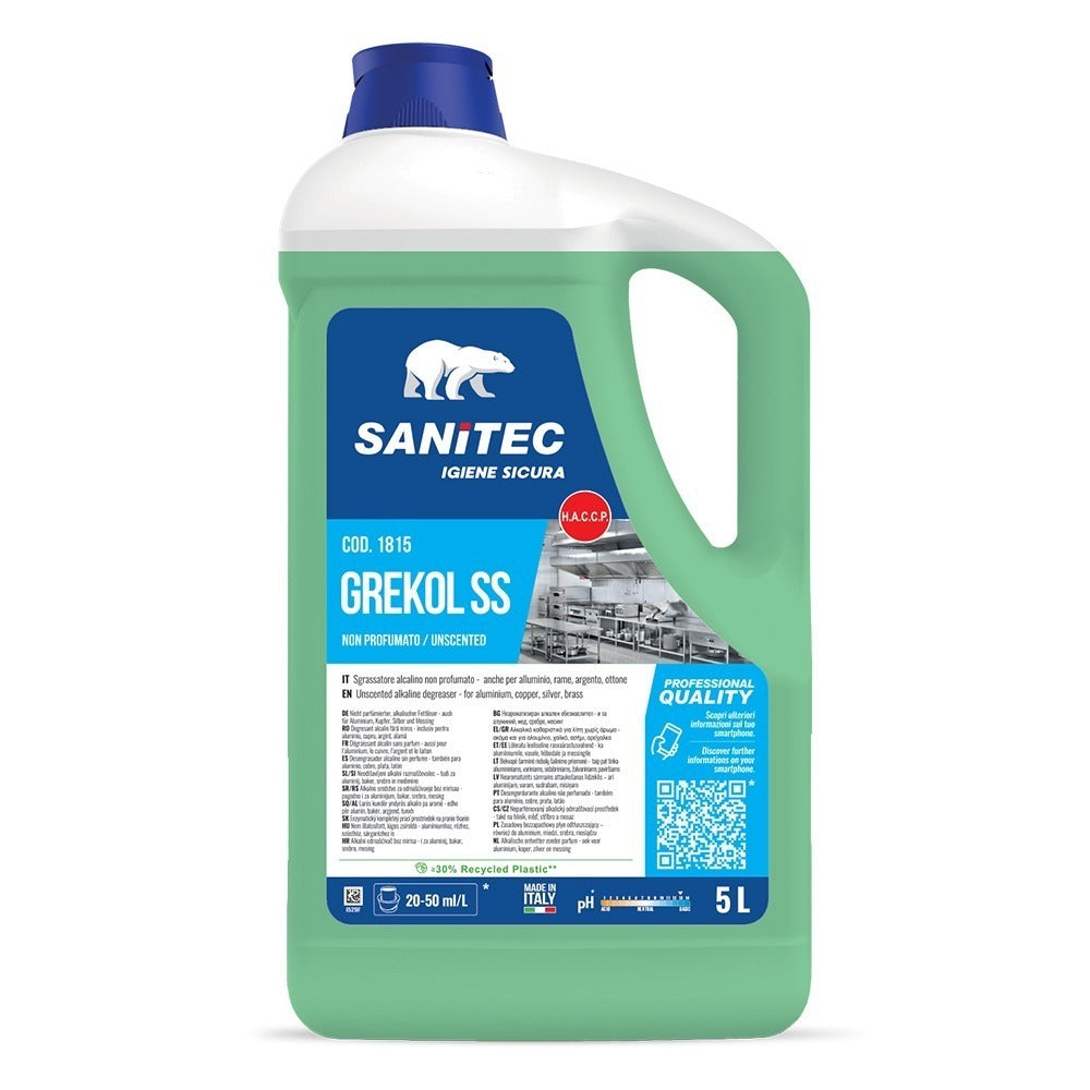 Degresant concentrat alcalin pentru orice tip de suprafețe, Sanitec Grekol SS, 5L