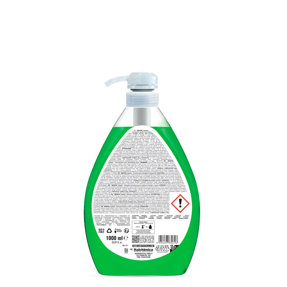 Detergent de vase manual, Sanitec Neopol, cu parfum de lămâie, 1L