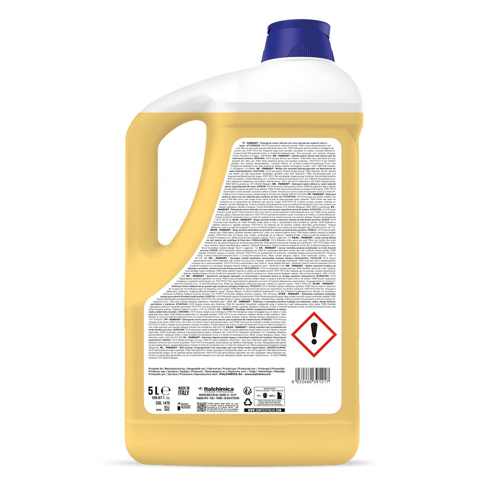 Detergent concentrat cu ceară naturală pentru suprafețe din lemn, Sanitec Parquet, 5L