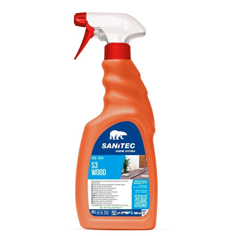 Detergent pentru curățarea și hrănirea lemnului, Sanitec S3 Wood, 500ml