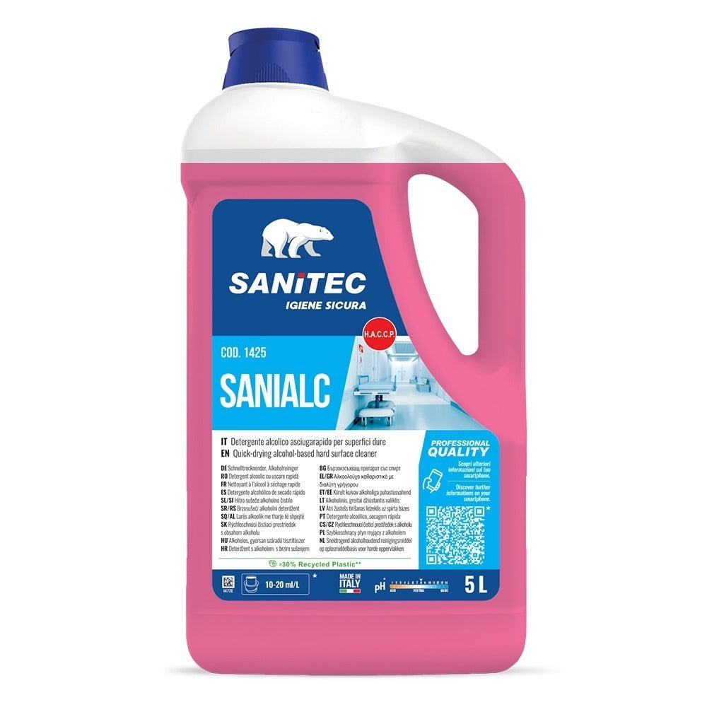 Detergent concentrat cu alcool, pentru suprafețe dure, Sanitec Sanialc, 5L