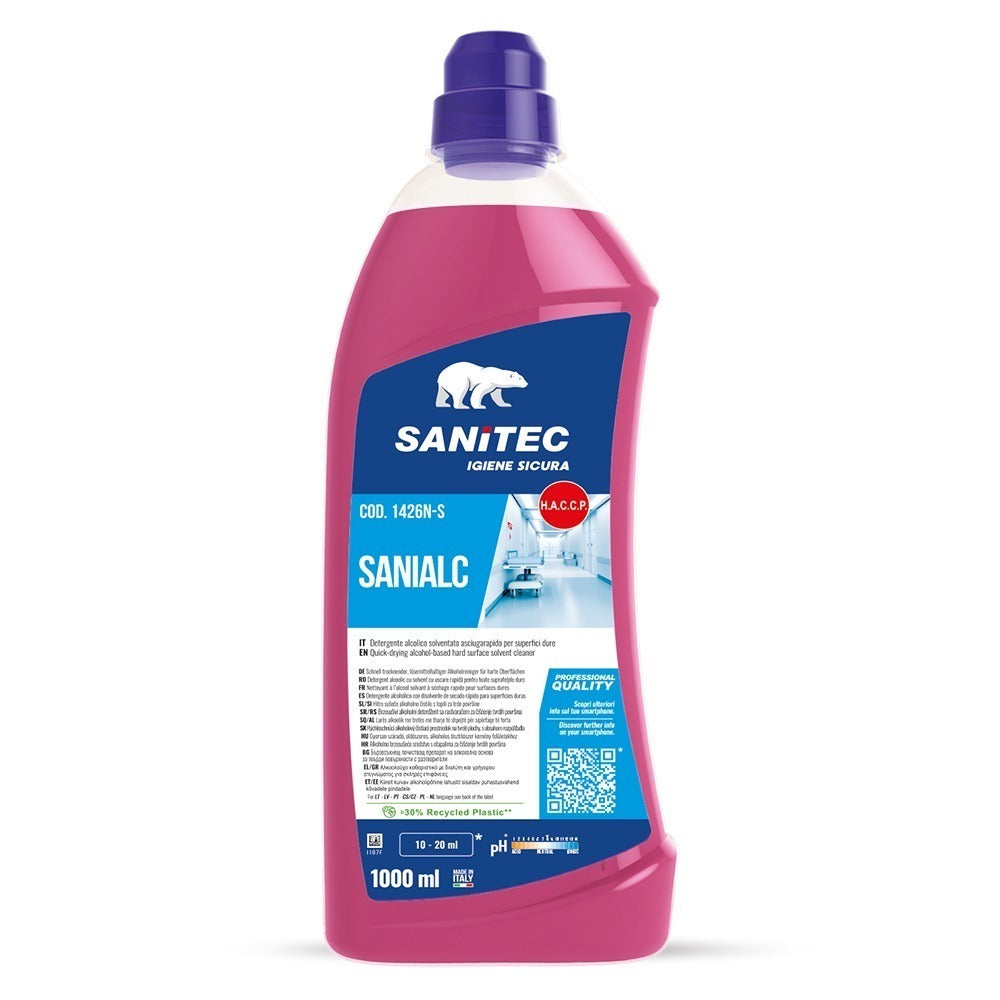 Detergent concentrat cu alcool, pentru suprafețe dure, Sanitec Sanialc, 1L