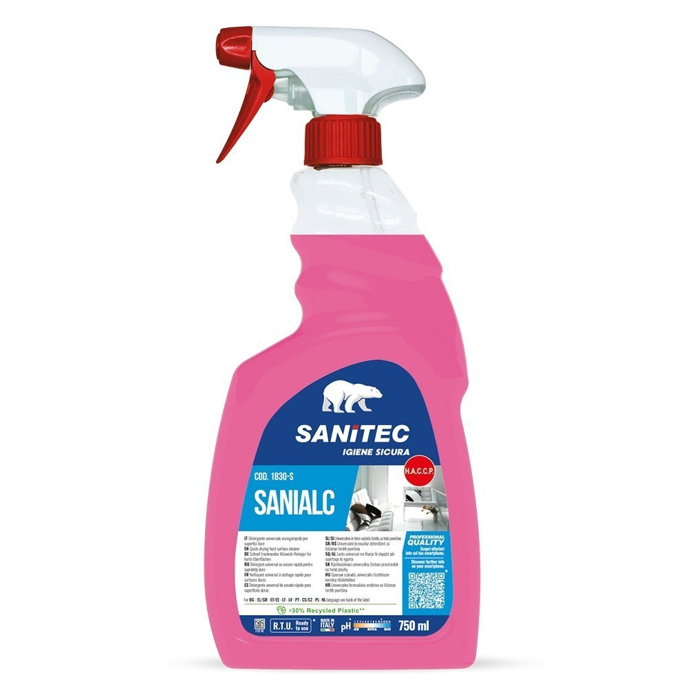 Soluție cu alcool pentru curățare suprafețe, Sanitec Sanialc, 750ml