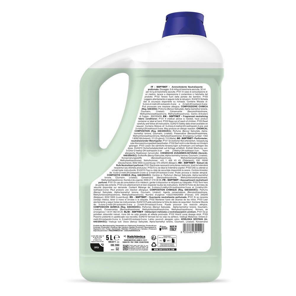 Balsam de rufe neutralizant, Sanitec SoftDet BluOrchid, cu parfum de mosc alb, 5L