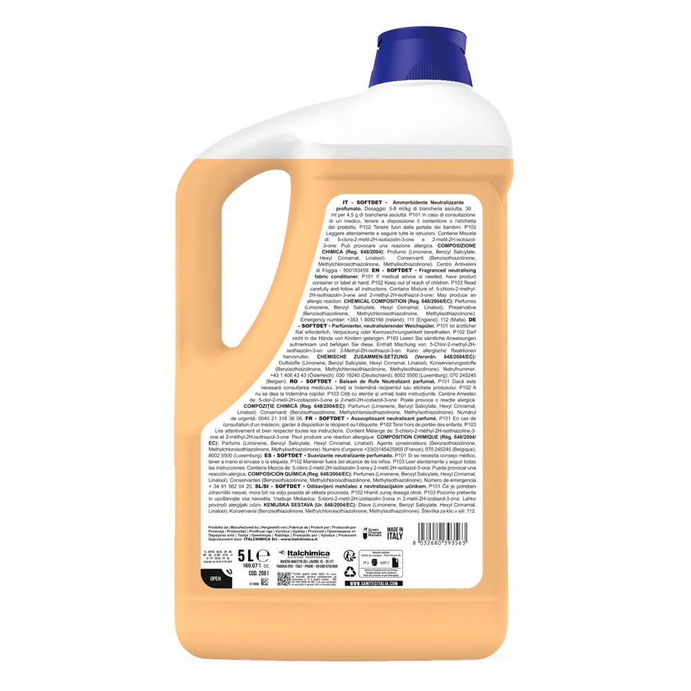 Balsam de rufe neutralizant, Sanitec SoftDet, cu parfum de argan, 5L