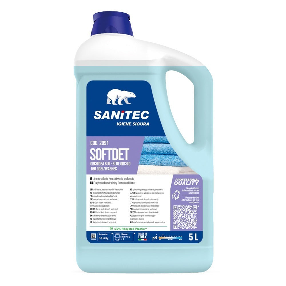 Balsam de rufe neutralizant, Sanitec SoftDet, cu parfum de orhidee, 5L