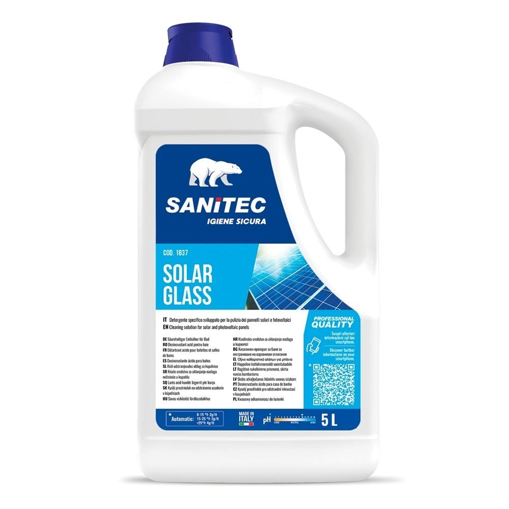 Detergent pentru curățarea panourilor solare/fotovoltaice, Sanitec Solar Glass, 5L
