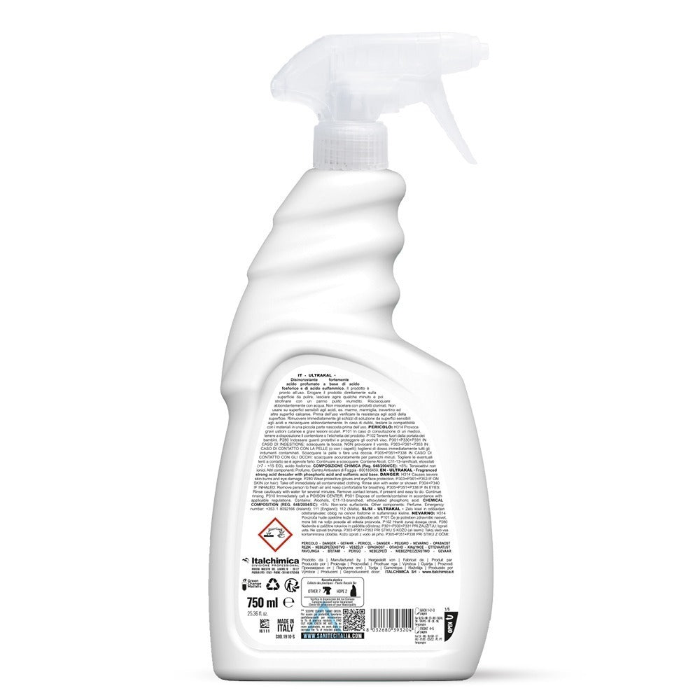 Soluție detartrant/anticalcar pe bază de acid fosforic și sulfamic, Sanitec Ultrakal, 750ml