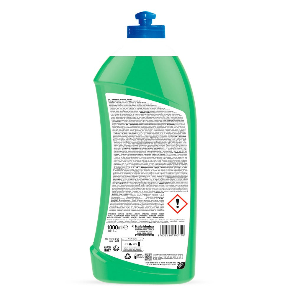 Detergent de vase manual, Sanitec Washup, cu parfum de lămâie, 1L