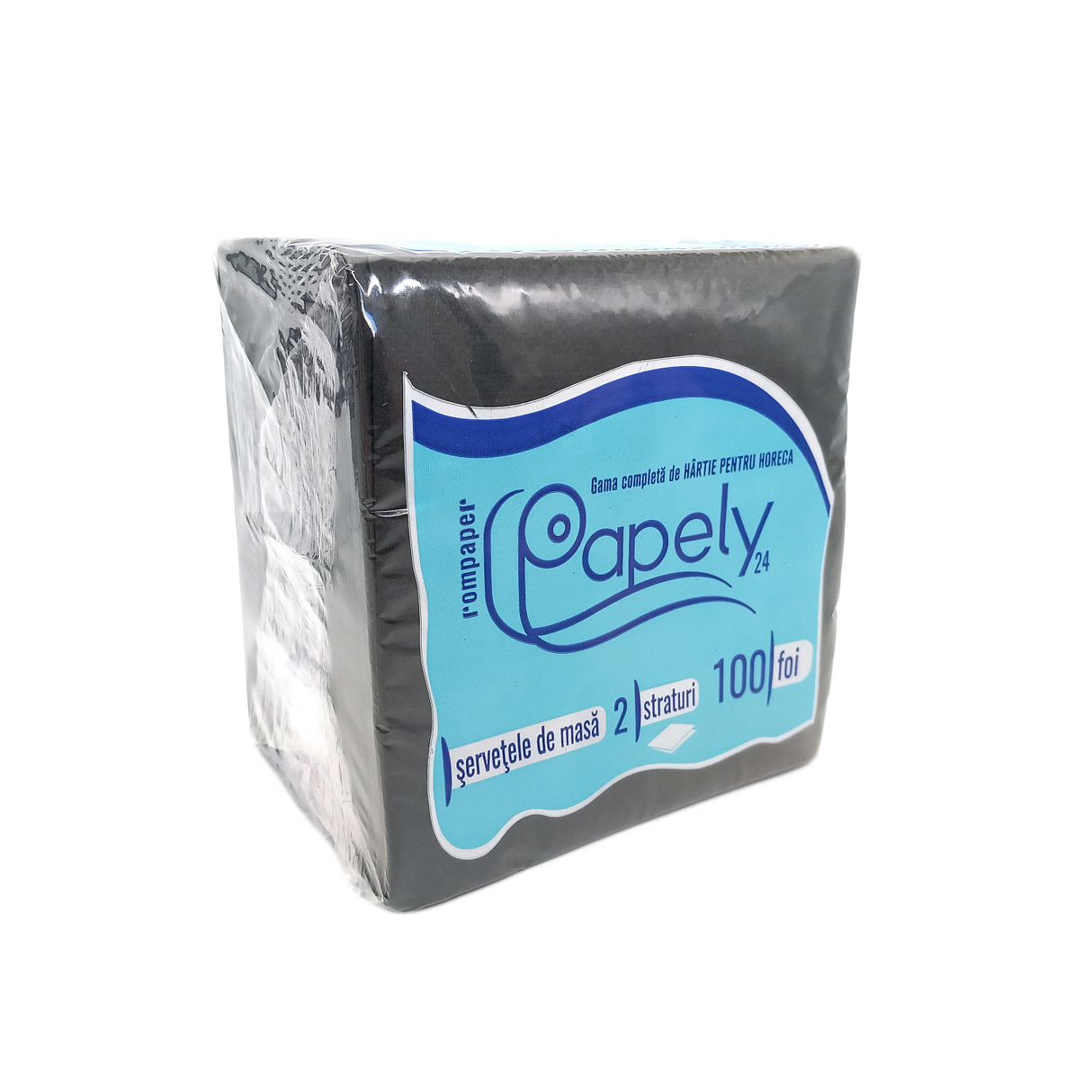 Servețele negre de masă Papely, 24x24cm, 2 straturi, (100buc/set)