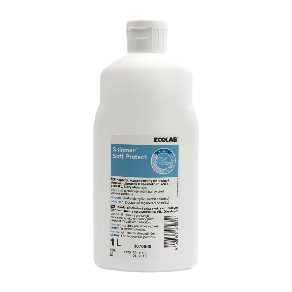 Ecolab Skinmann Soft Protect, dezinfectant cu pompiță pentru mâini, cu aviz biocid MS, 1L
