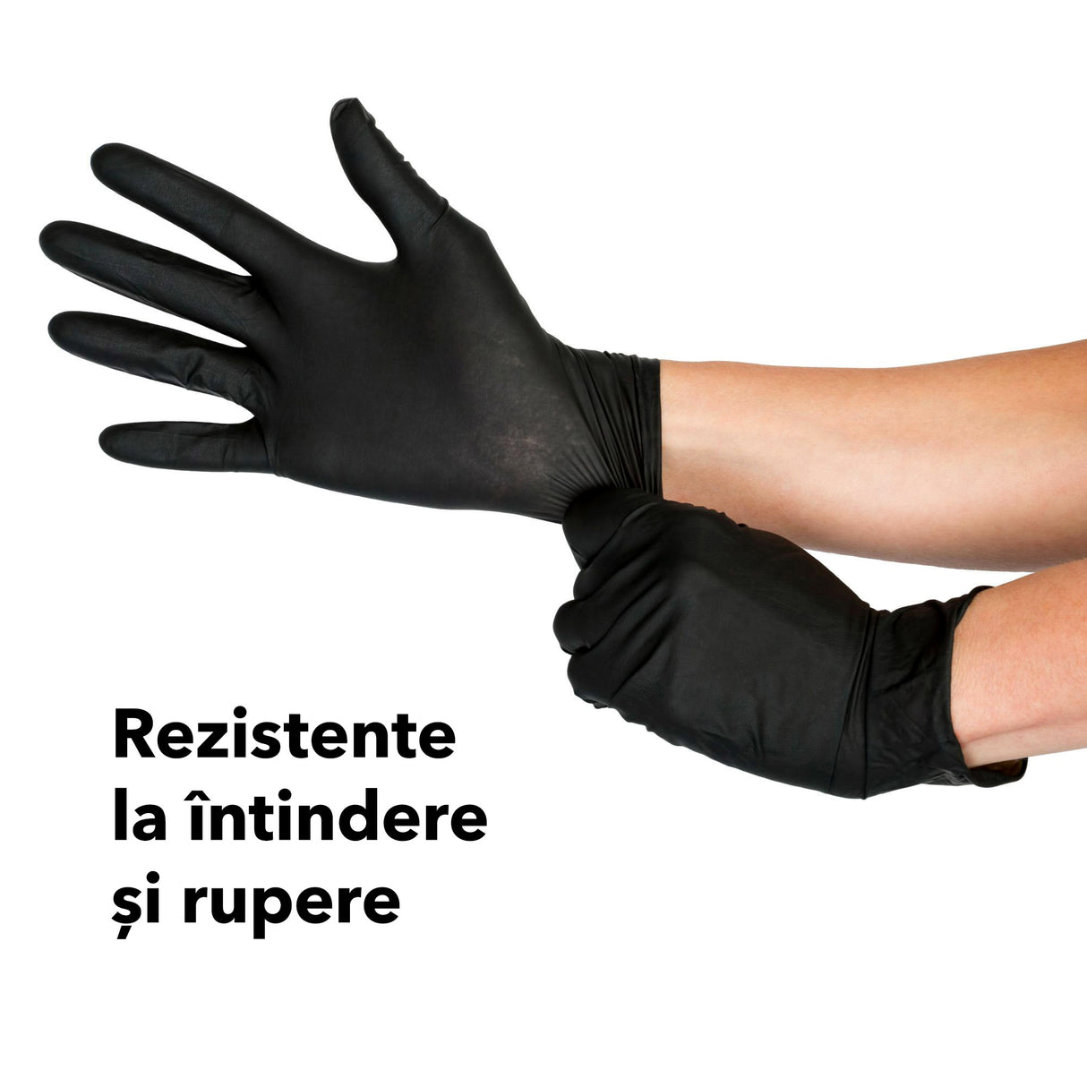 Manusi nitril negre rezistente fara pudra ,marime M ,Black SOFT DR. MAYER Cutie manusi de unica folosinta, (100buc/cut)