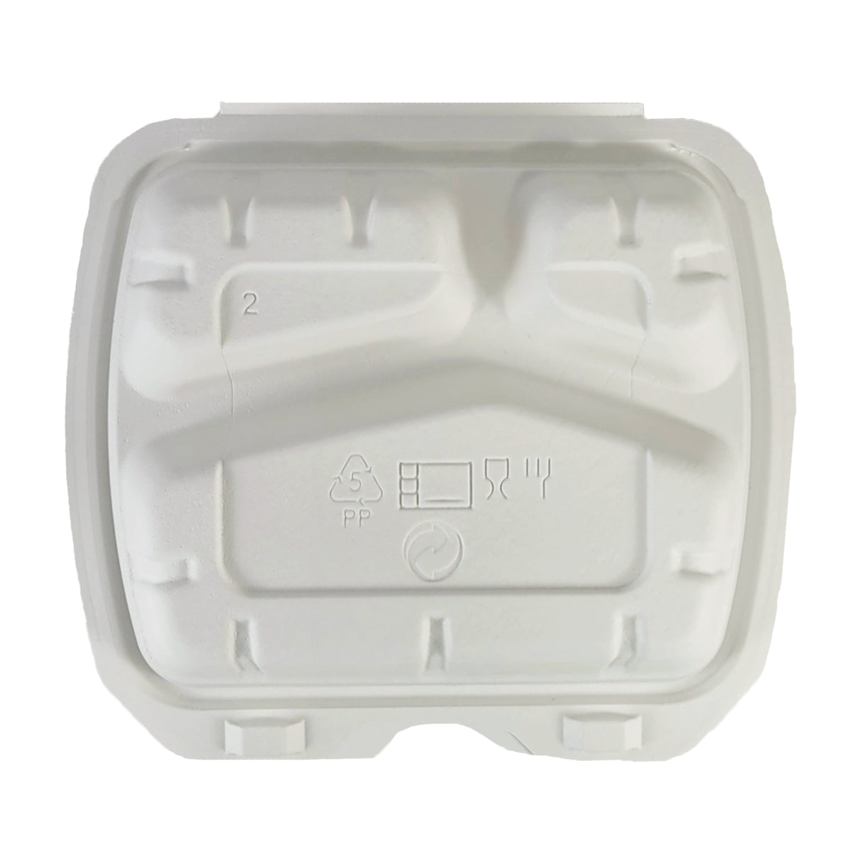 Caserolă pentru catering, cu capac atașat, polipropilenă, 3 compartimente, 22x19 cm, (100 buc/set)