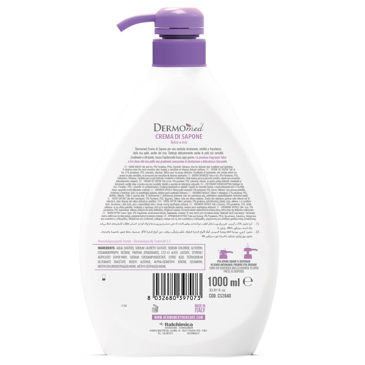 Sapun lichid cu iris, Dermomed, 1 L