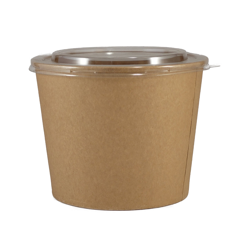Cutie pentru catering, tip bucket, din carton, cu capac transparent, 18x15cm