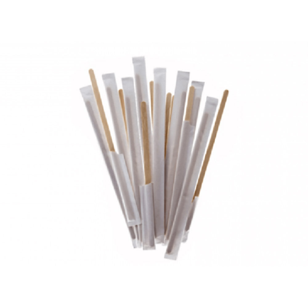 Bete pentru cafea din lemn, ambalate individual, 14cm, (250 buc/set)