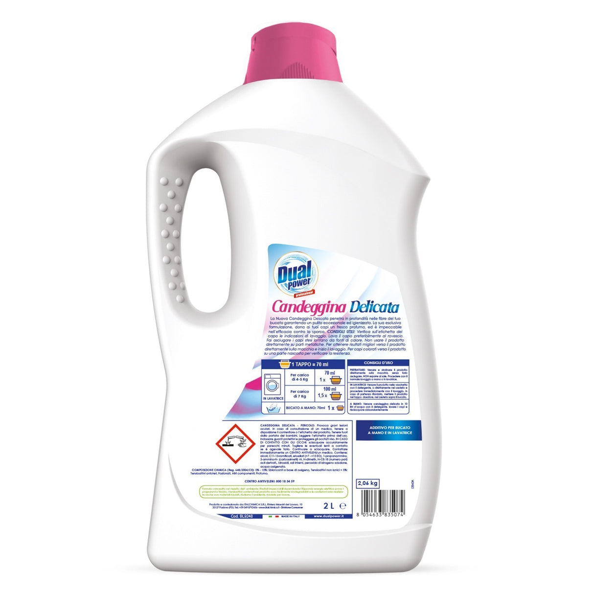 Inalbitor pentru rufe albe si colorate, Dual Power Lavatrice Candeggina, 2 L