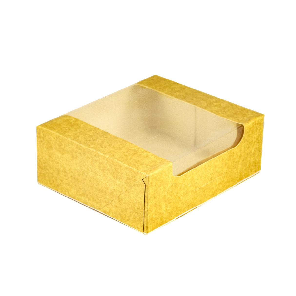 Cutie pentru prăjituri, kraft natural, cu fereastră, 13x12x5 cm