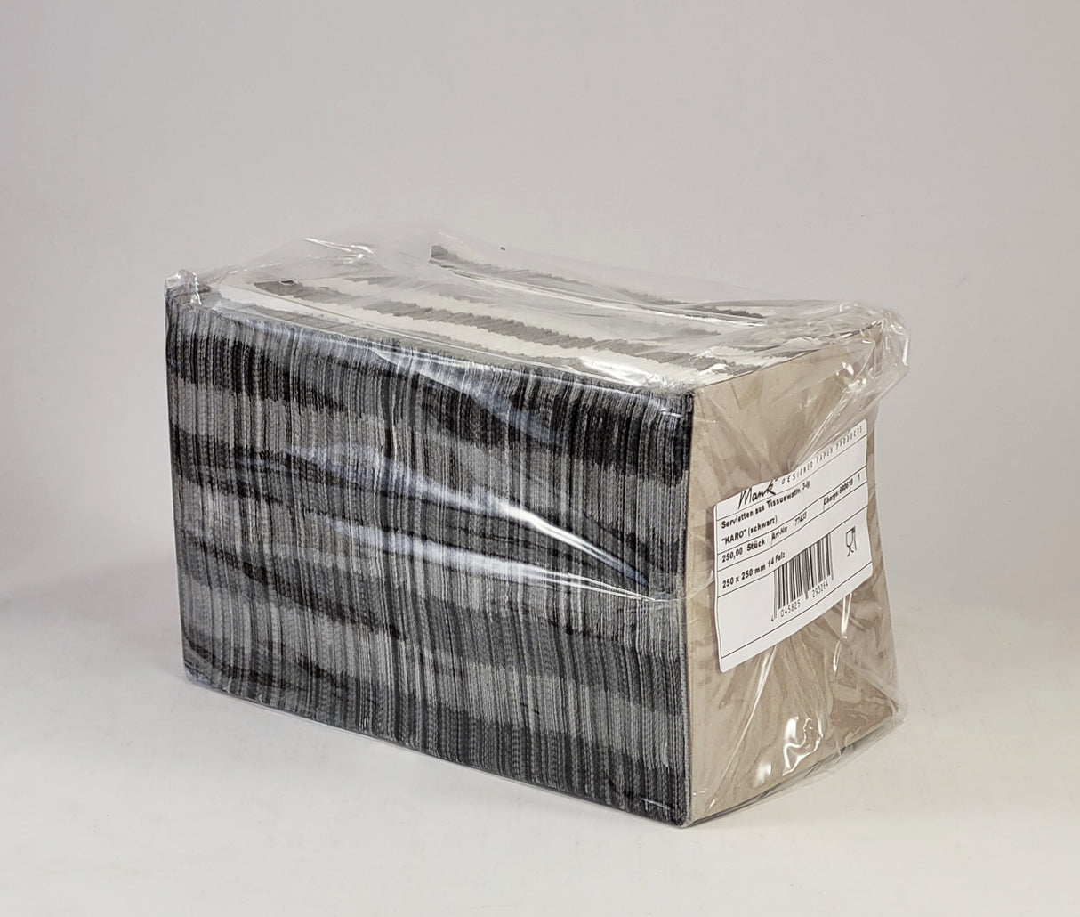 Servetele 25 x 25 cm model carouri negru si alb Mank, (250buc/set)