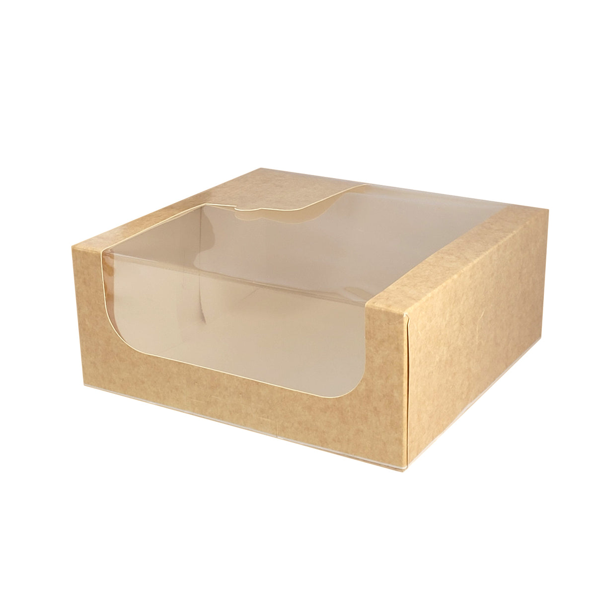 Cutie pentru prăjituri, Kraft Natural, cu fereastră, 24x24x10cm