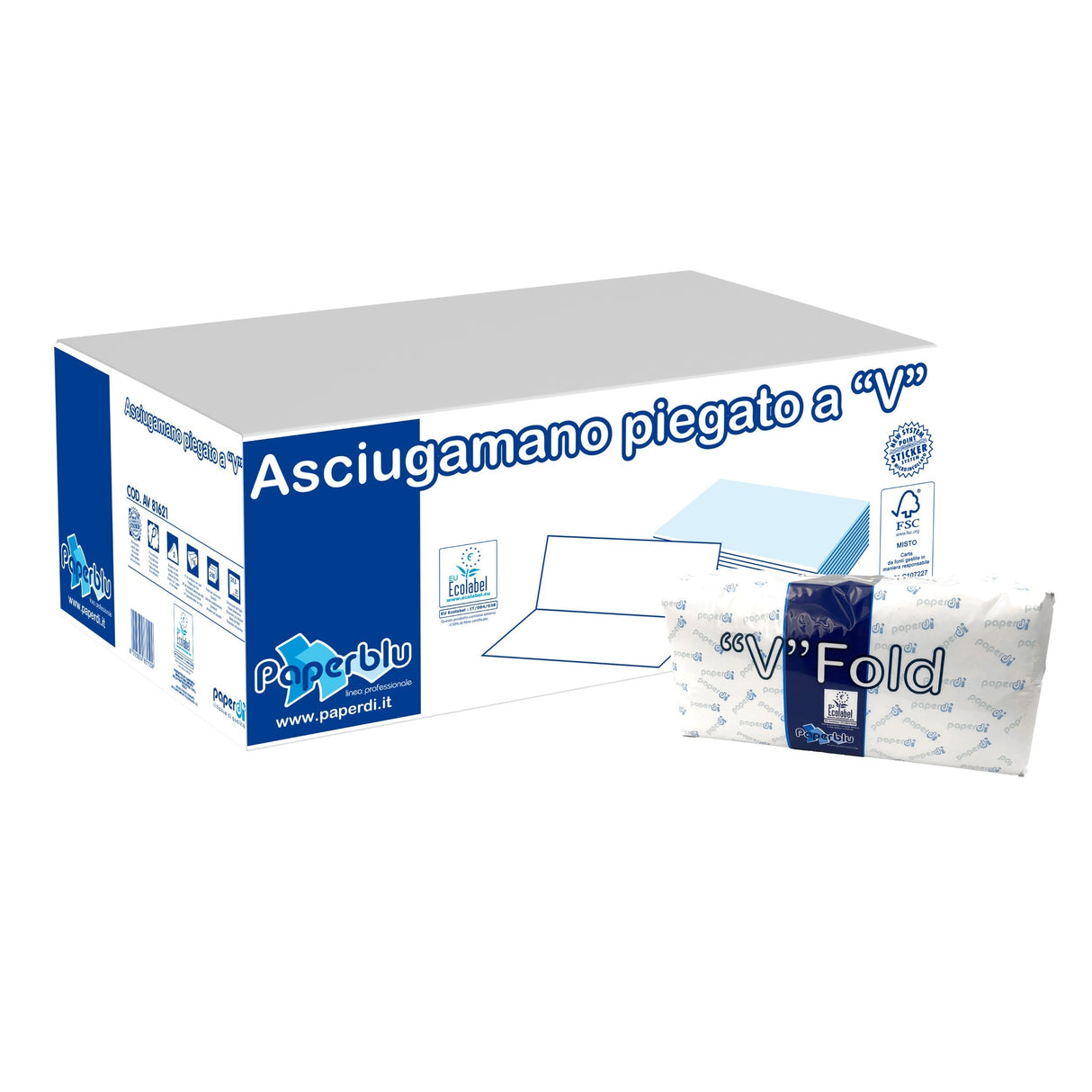 Paperdi, prosop de hârtie, cu intercalare în V, 2 straturi, (210 buc/pachet)