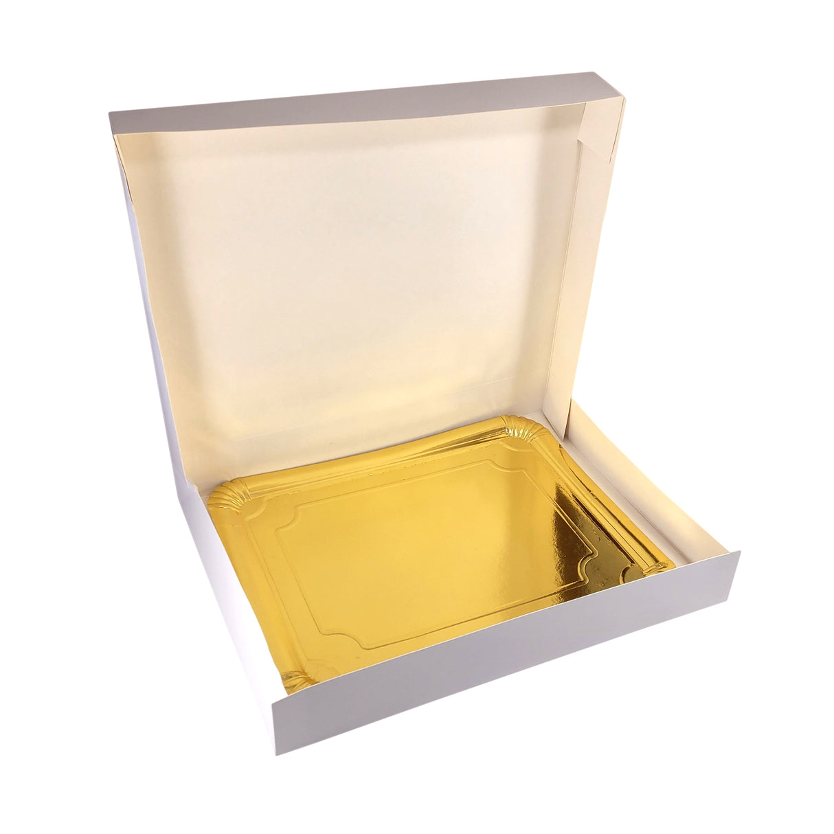 Cutie pentru prăjituri, BLANC, cu capac atașat 43x33x6 cm