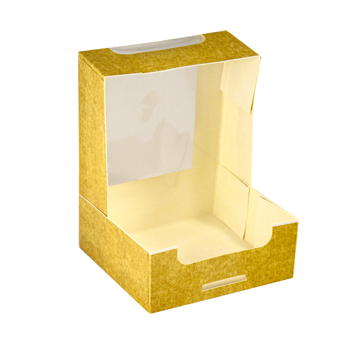 Cutie pentru prăjituri, kraft natural, cu fereastră, 13x12x5 cm