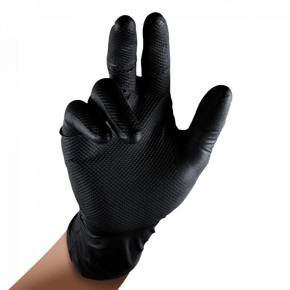 Manusi extrem de rezistente, din nitril, texturate, nepudrate, EMPEROR DR MAYER marimea XL de unica folosinta, (50buc/set)