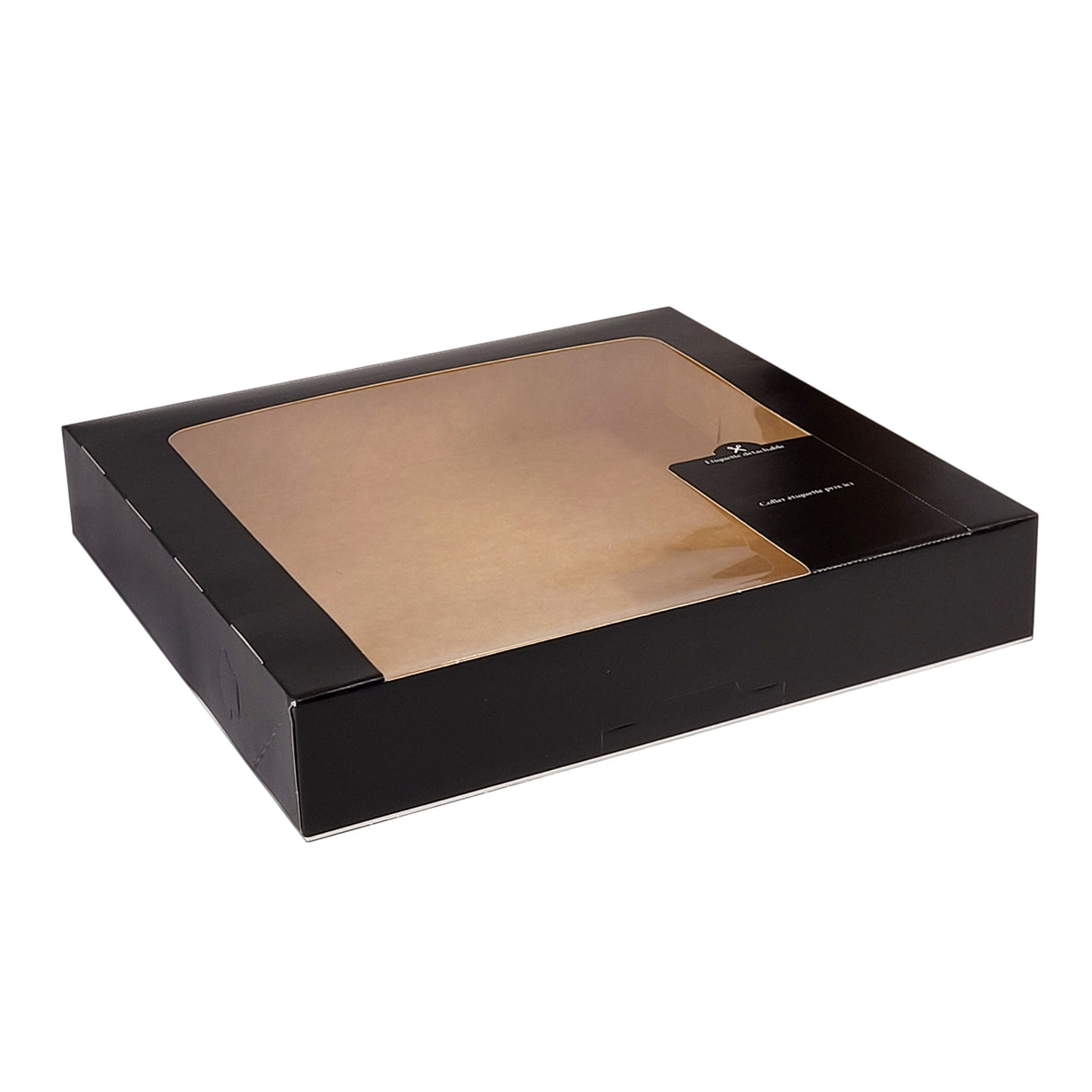 Cutie pentru prăjituri, NOIRE, cu capac atașat, margini negre, 28x28x5cm