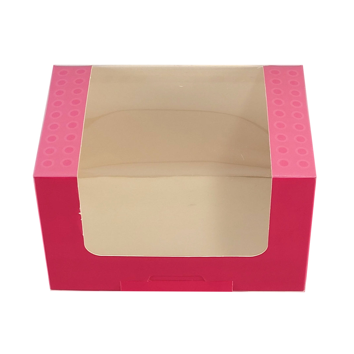 Cutie pentru prăjituri, HAUTE VISION, cu fereastră, roz, 16x11x10cm