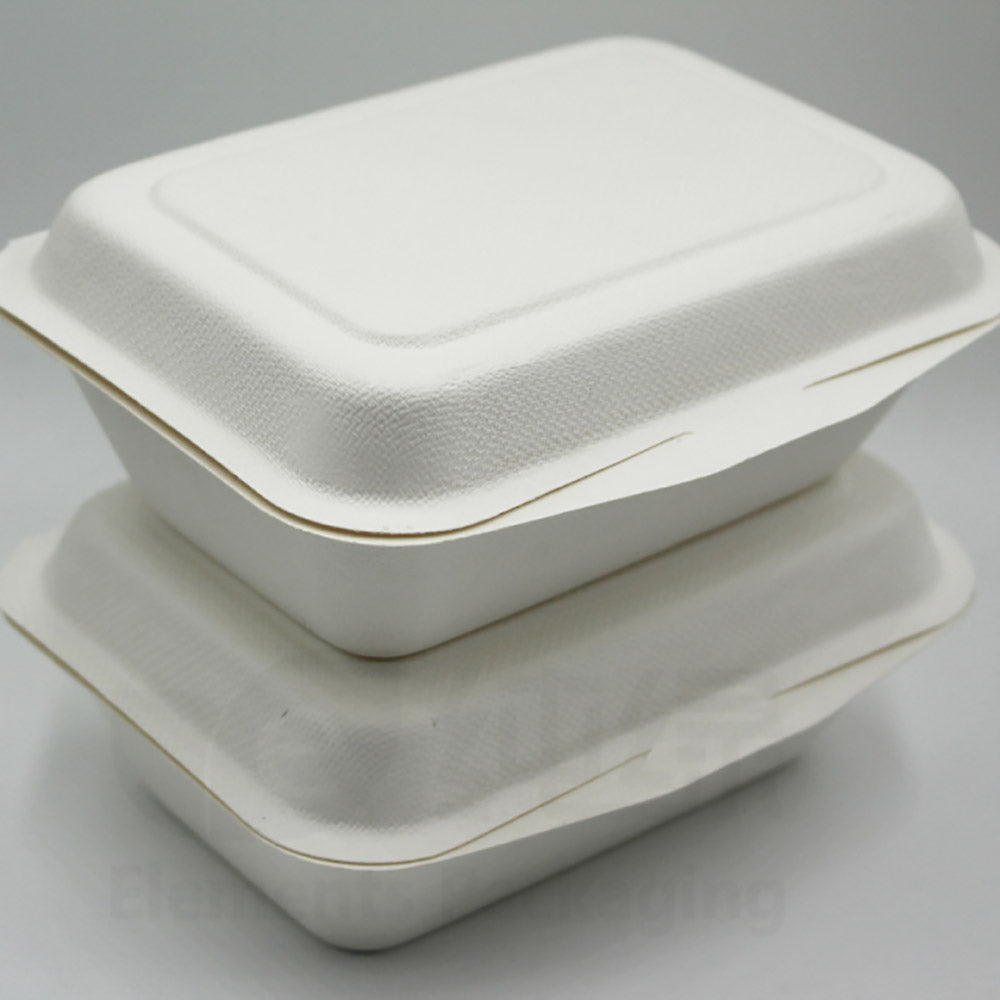 Caserolă pentru catering, capac atașat, biodegradabilă, 19x15x6 cm, (50buc/set)