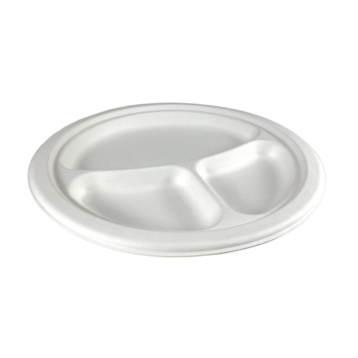 Farfurii Biodegradabile 3 compartimente, rotunde, 26 cm, (50buc/set)