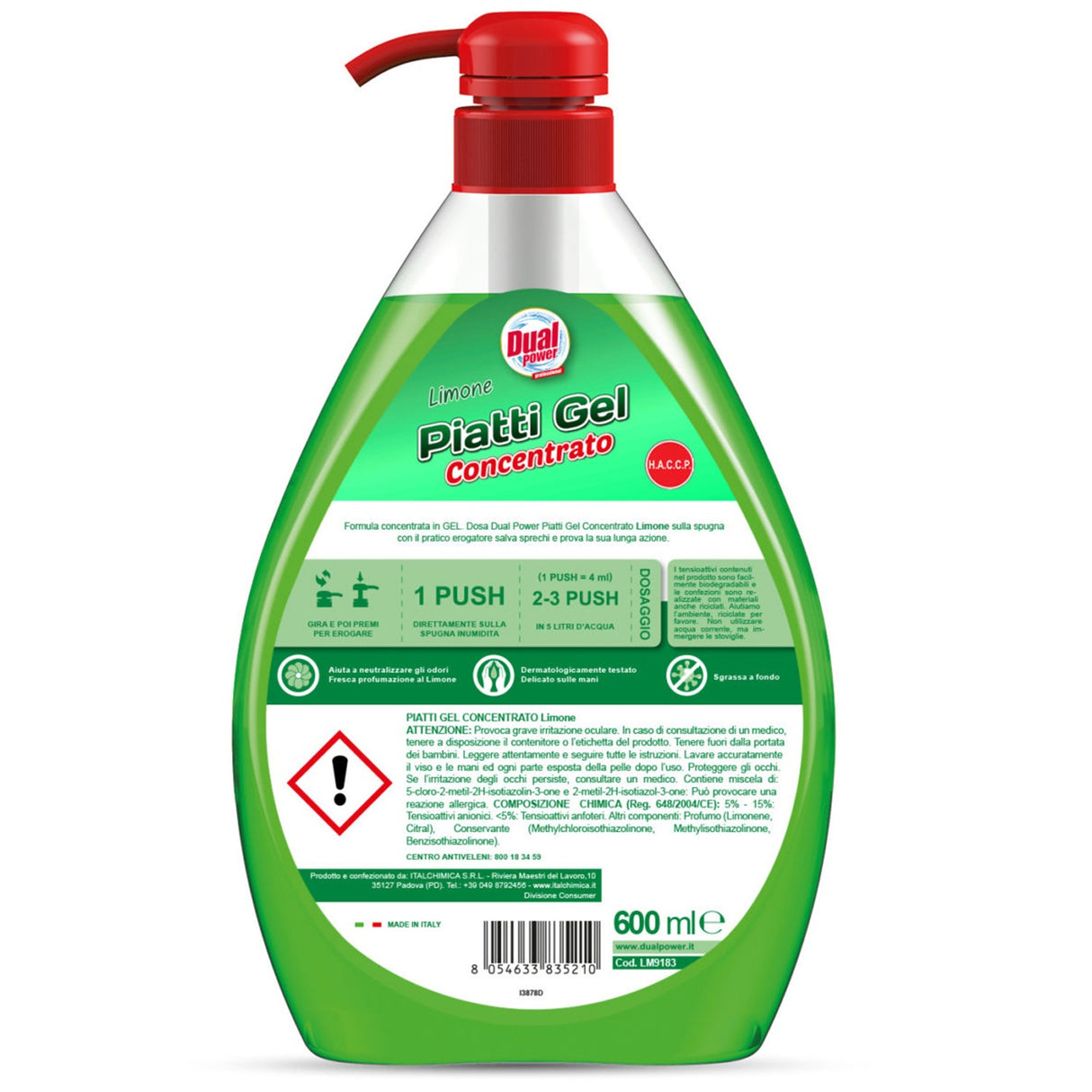 Gel de vase concentrat, lamaie, Dual Power, 600 ml