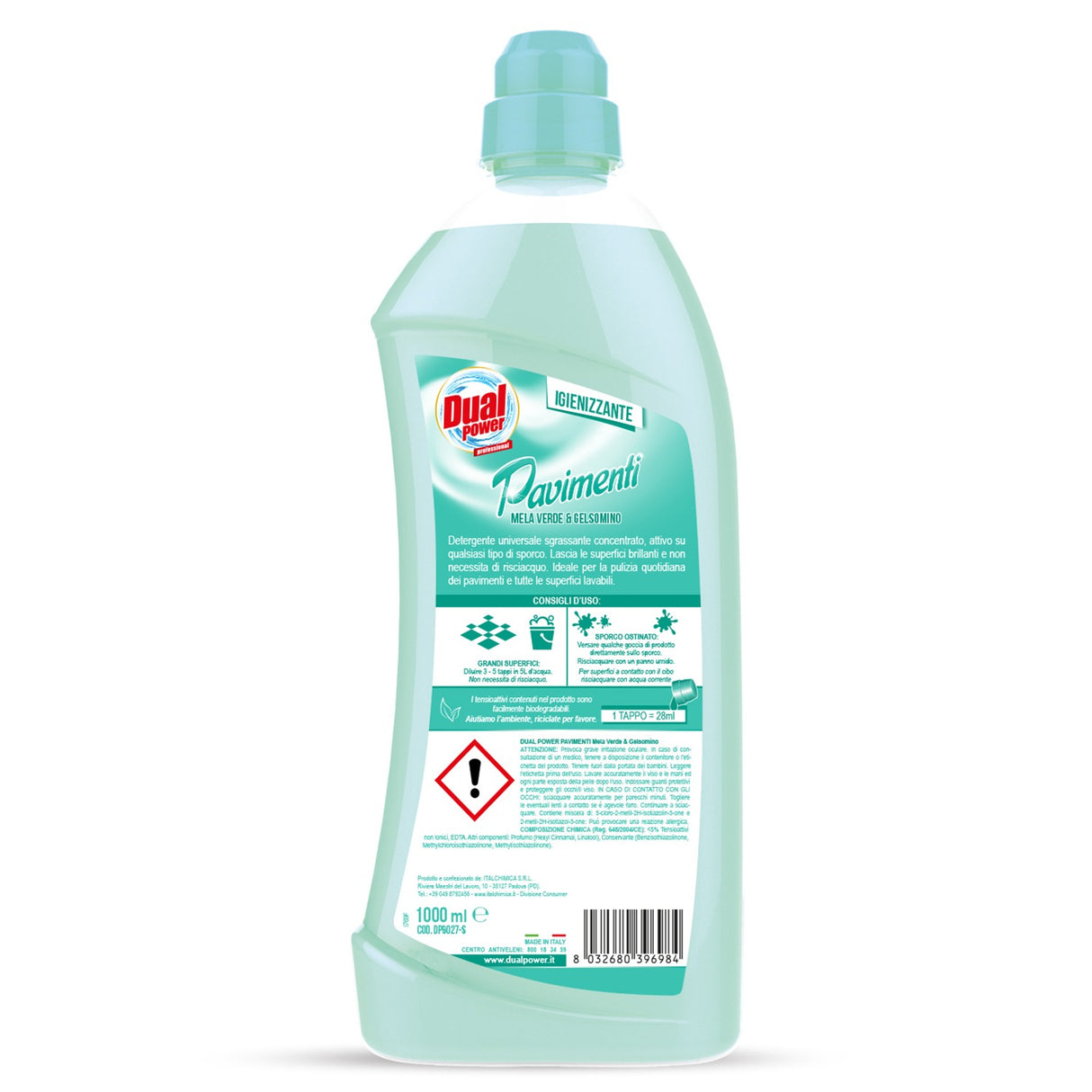 Detergent pentru pardoseli, mar verde si iasomie, Dual Power, 1 L