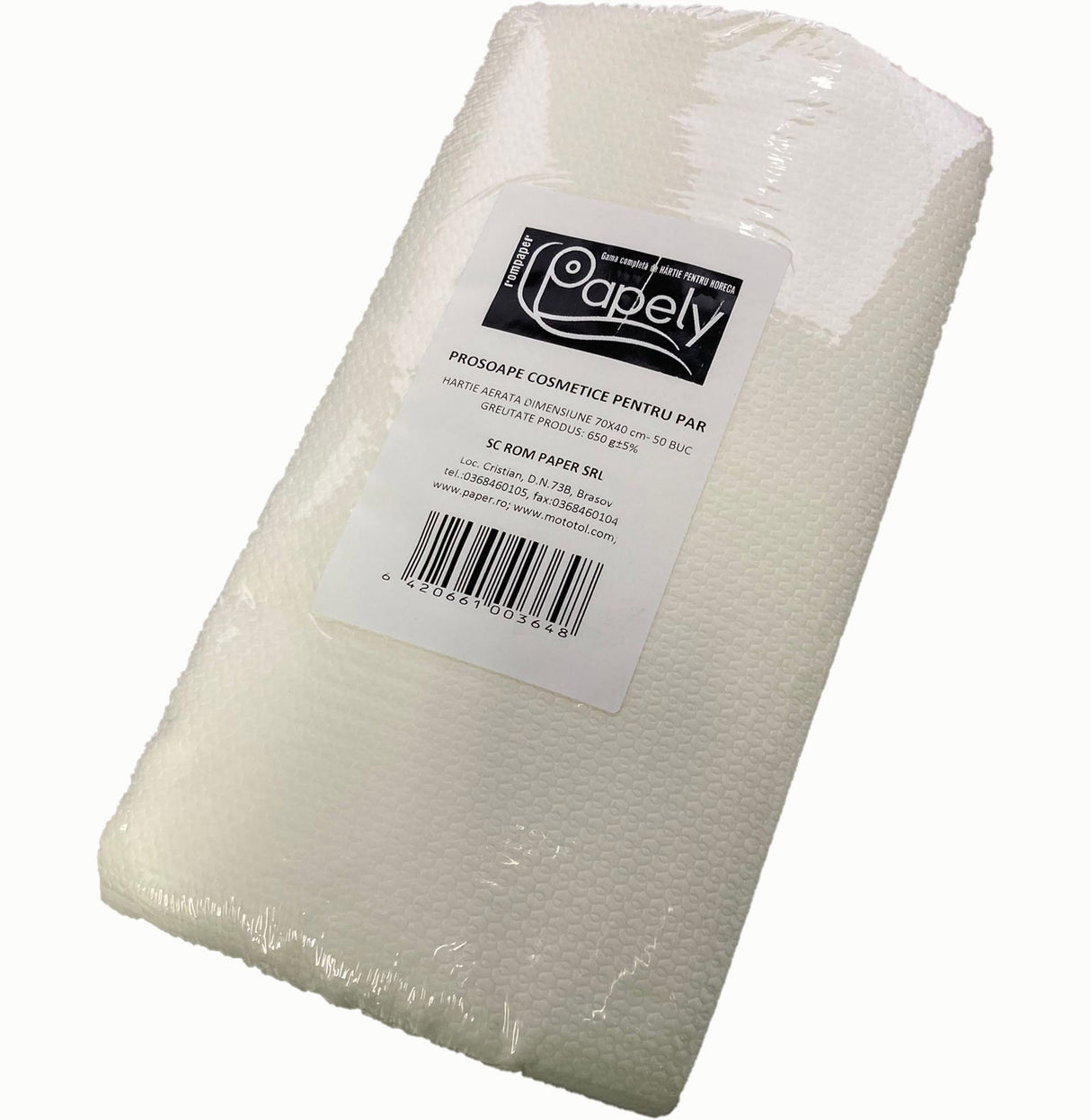 Prosop hartie aerata, alb, pentru par, 45x70cm, (50buc/set)